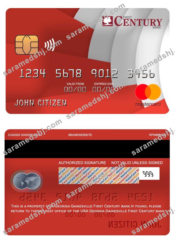 USA Georgia Gainesville First Century bank mastercard